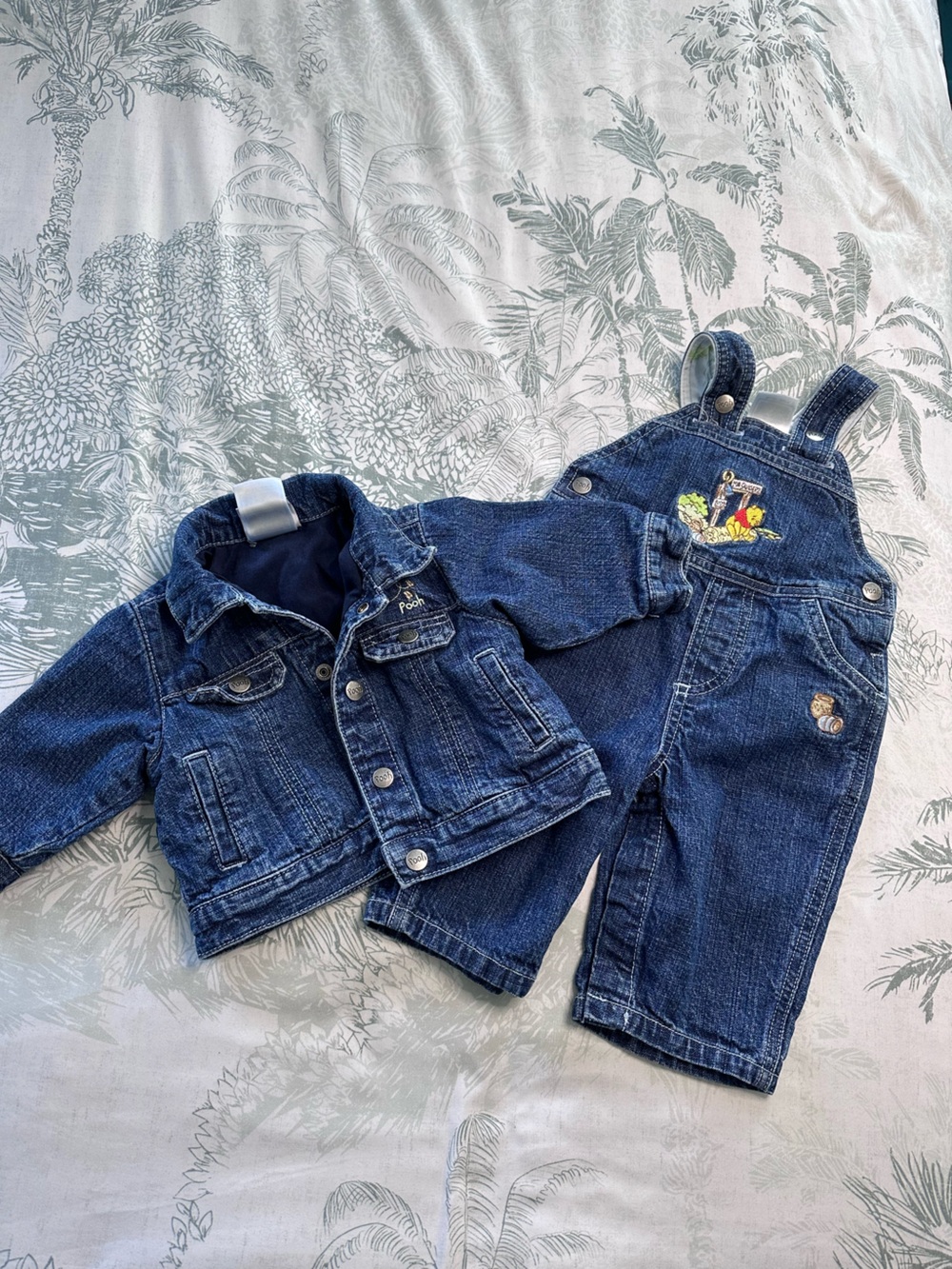 Winnie the Pooh Denim Overalls and Jacket Set